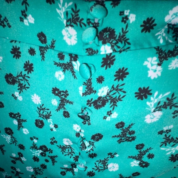 Laundry by Shelli Segal Green Floral Maxi Skirt Front 1/2 Button Up NWT Size XL - Picture 5 of 10